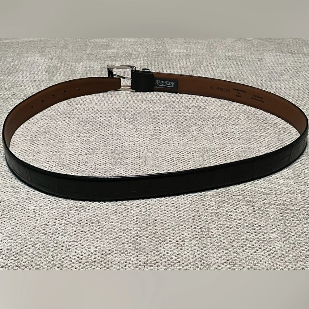 Brighton Men’s Croc Embossed Leather‎ Belt 42